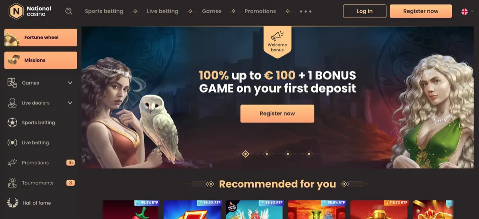 National Casino website preview